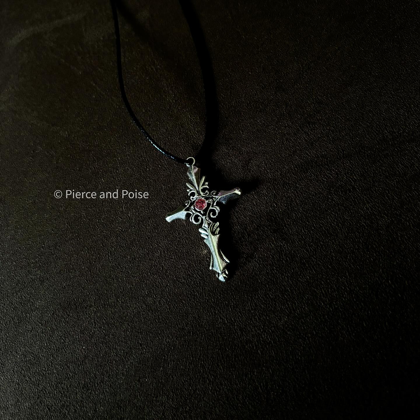 Lumora pink cross necklace